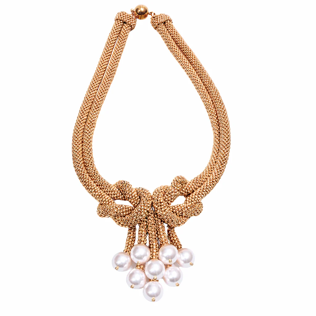 Natasha #1 Necklace - Bronze/White