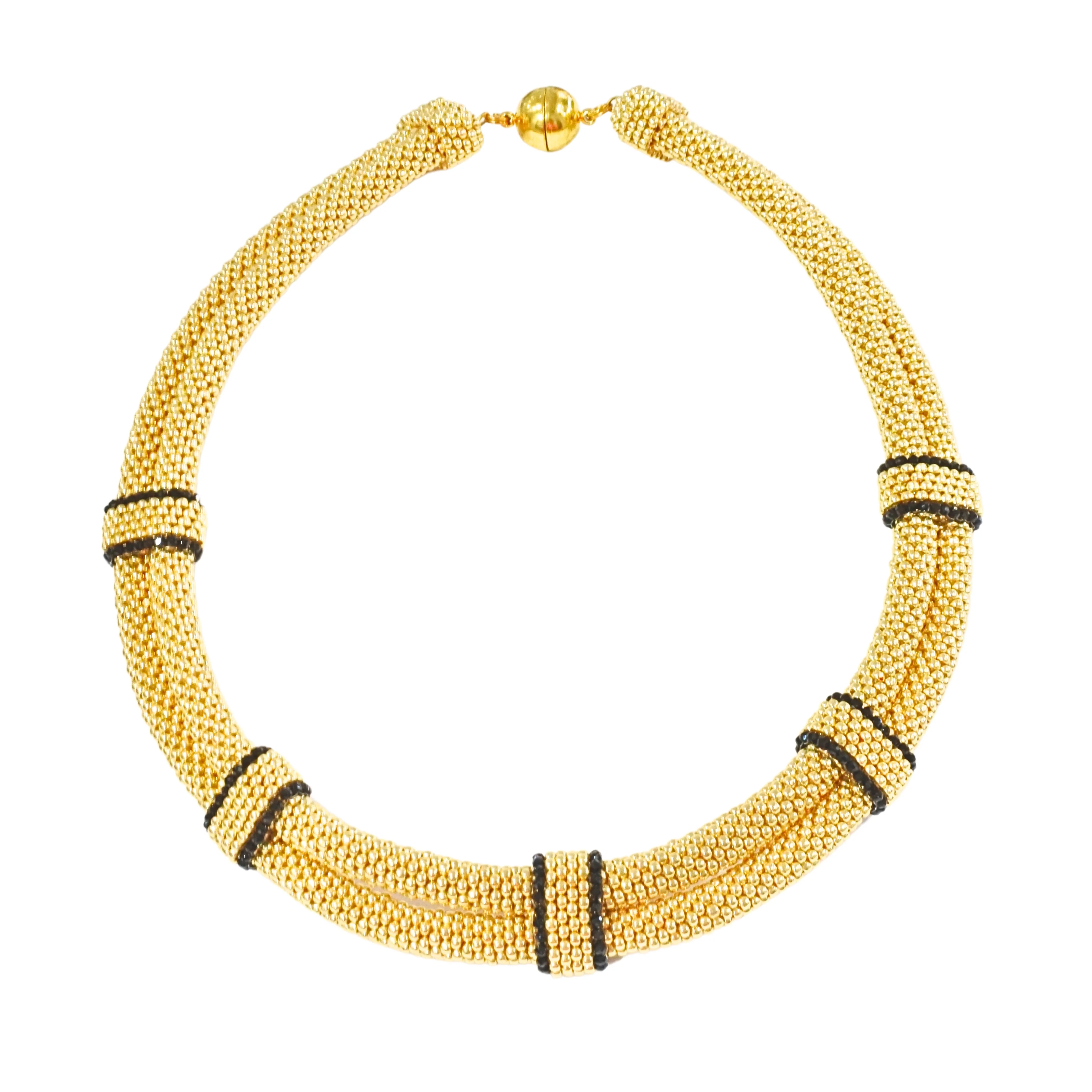 Cameron Diaz Collar- Black & Gold