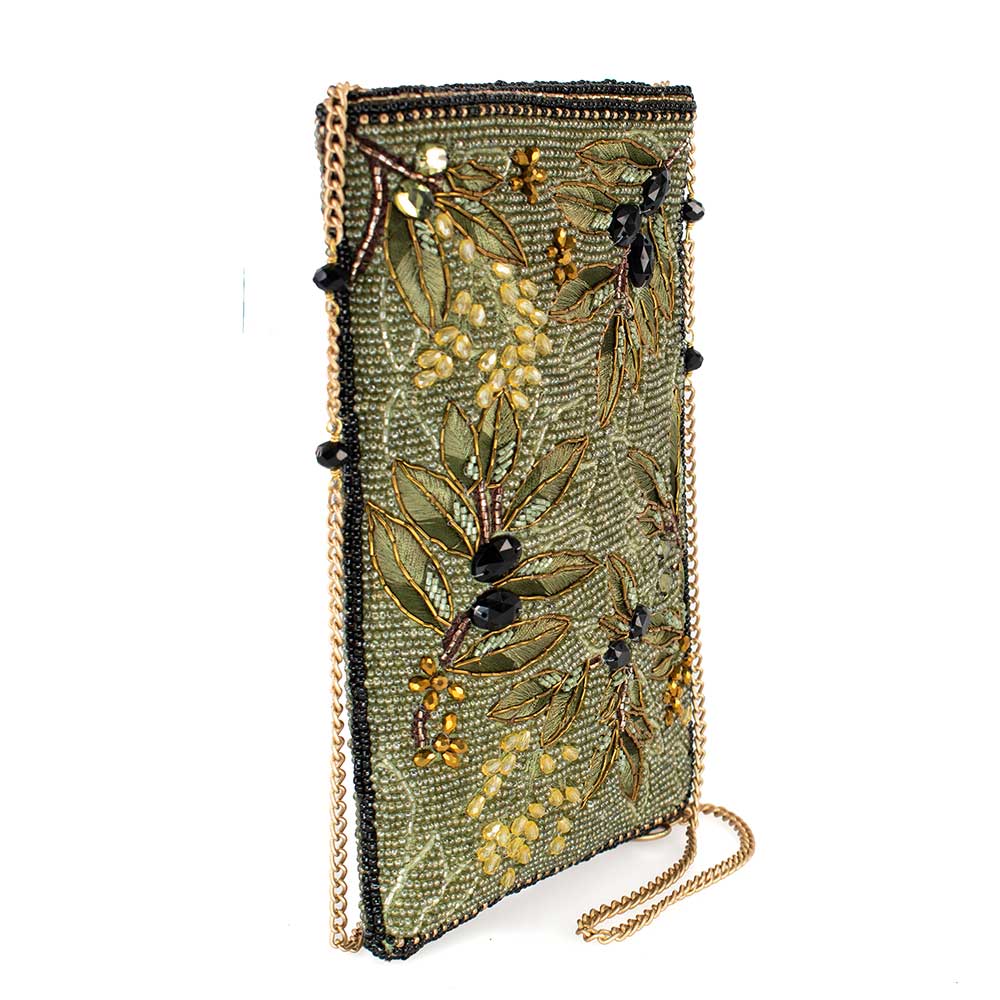 Olive Branch Beaded & Embroidered Crossbody Phone Bag - Image 3