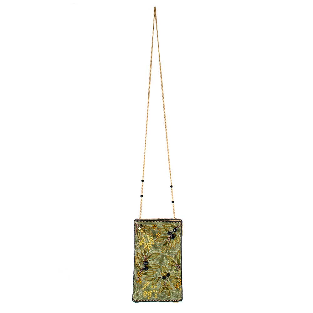 Olive Branch Beaded & Embroidered Crossbody Phone Bag - Image 6