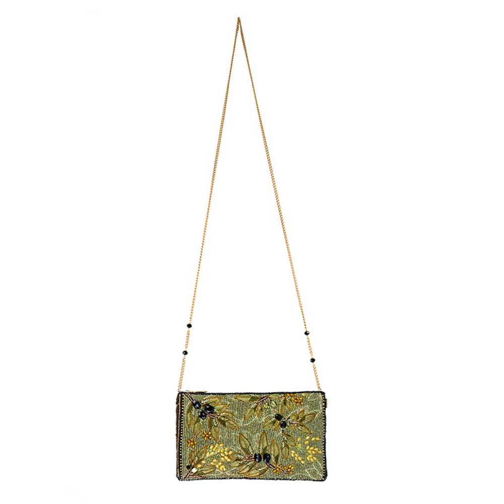 Olive Branch Beaded & Embroidered Crossbody Phone Bag - Image 7