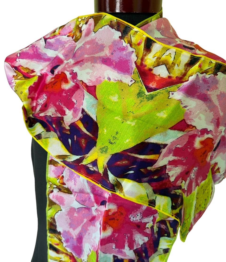 Orchid Hearts Silk Scarf