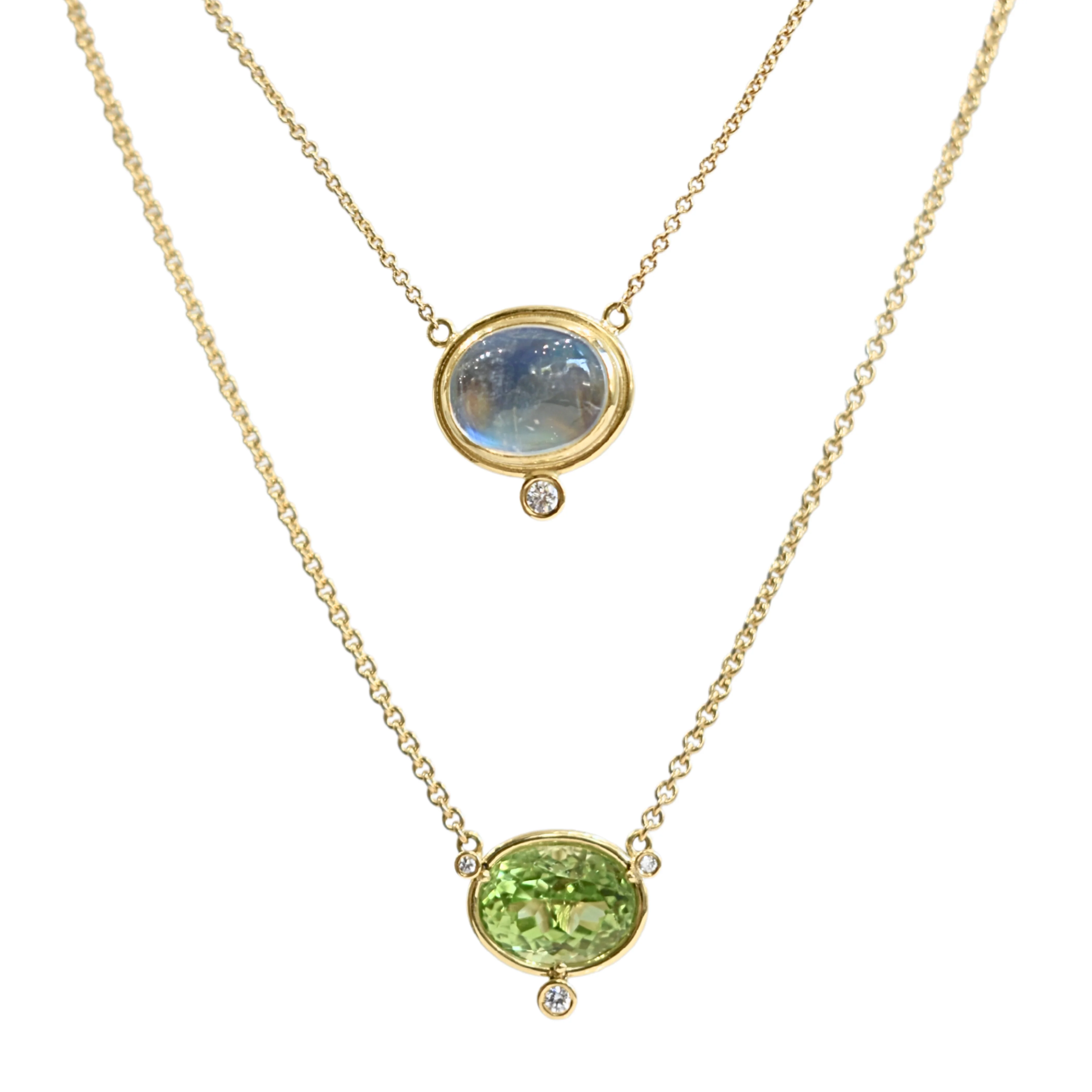Peridot and Diamond Pendant Necklace - Image 3