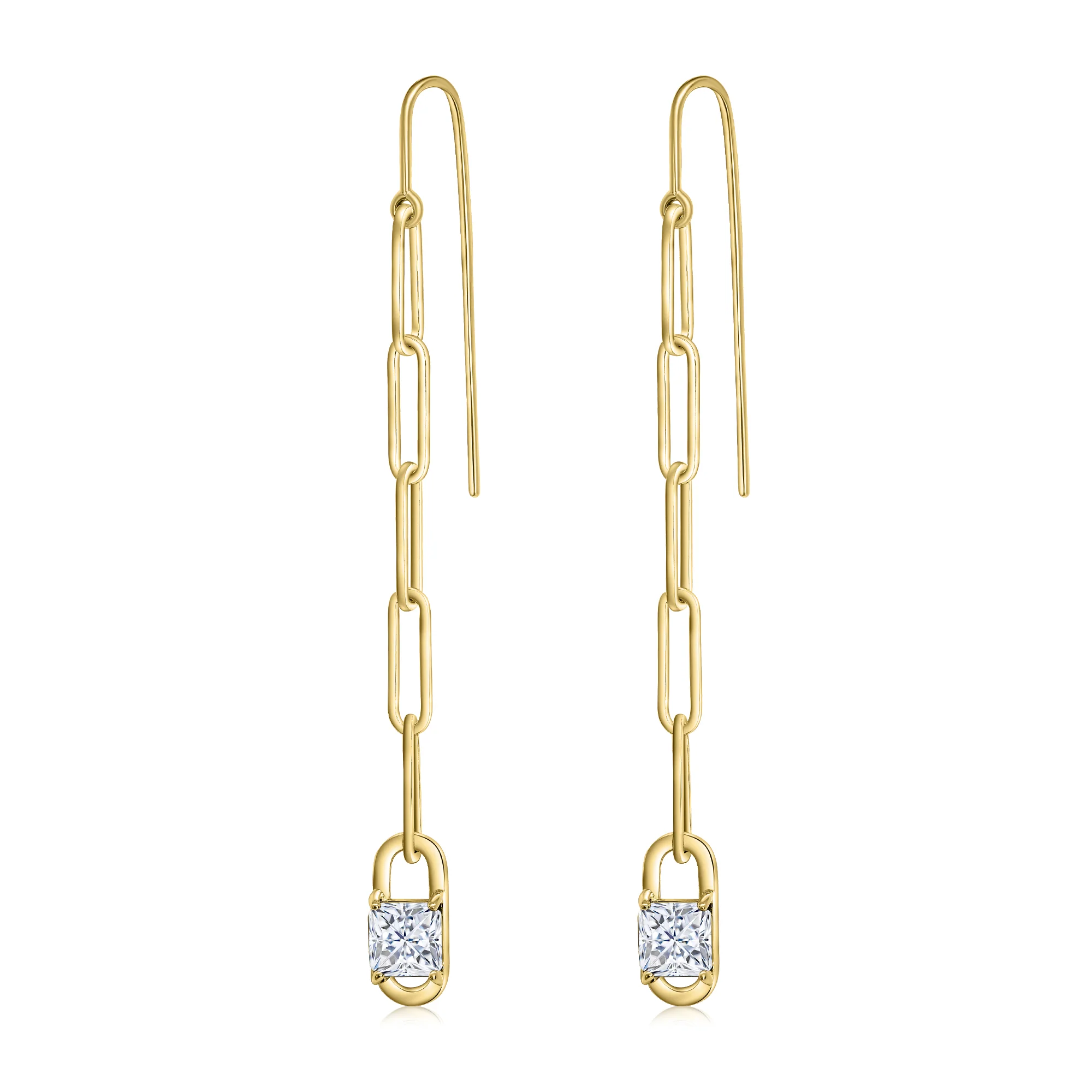 Princess Paperclip Earrings - Gold