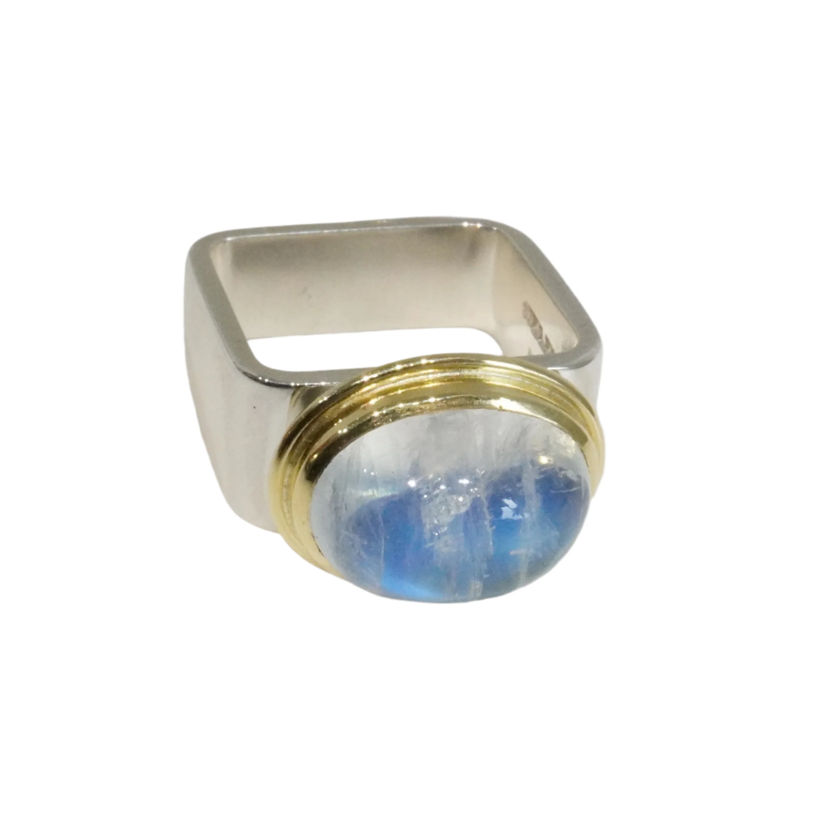 Rainbow Moonstone Square Ring - Image 2
