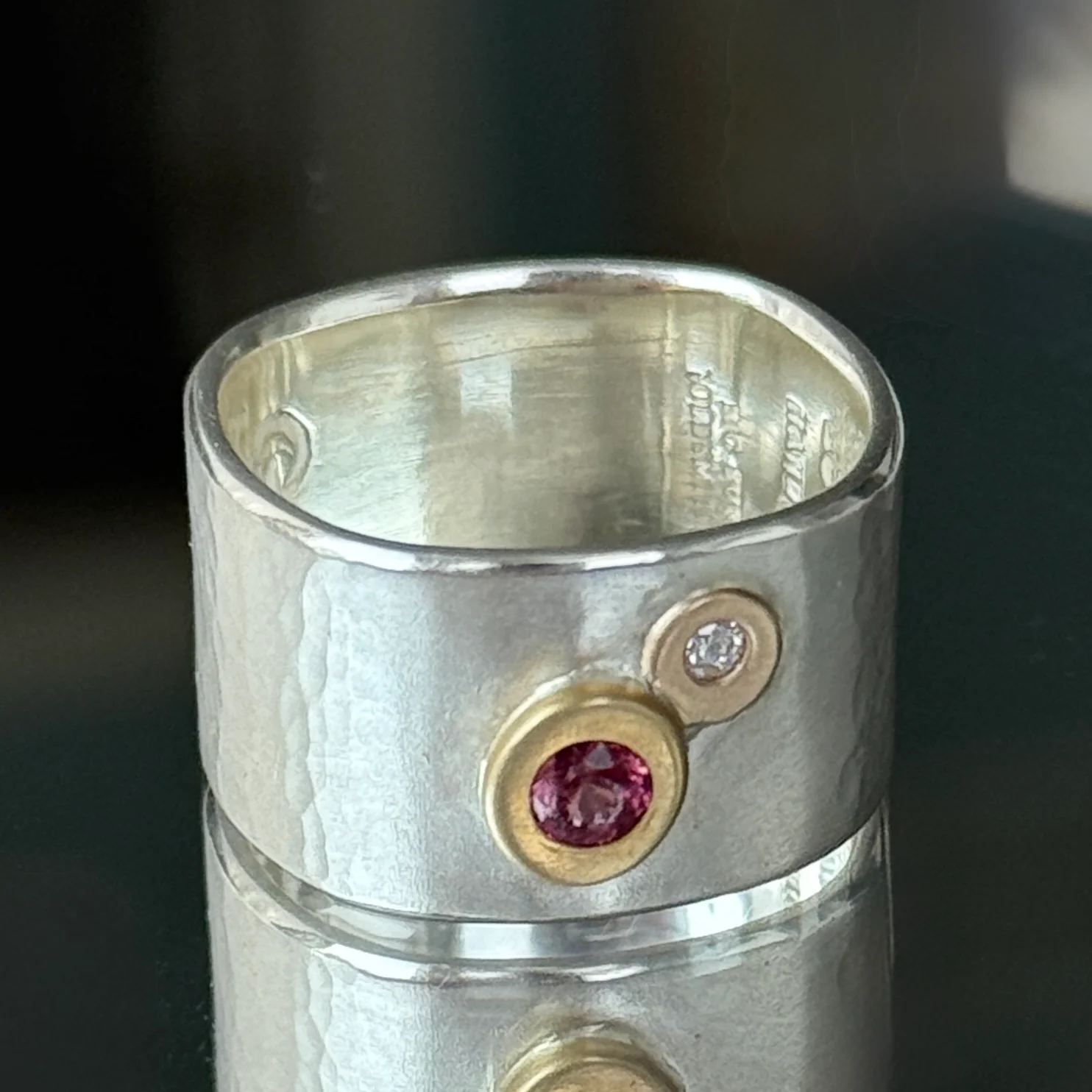 Pink Rhodolite and Diamond Band - Image 4