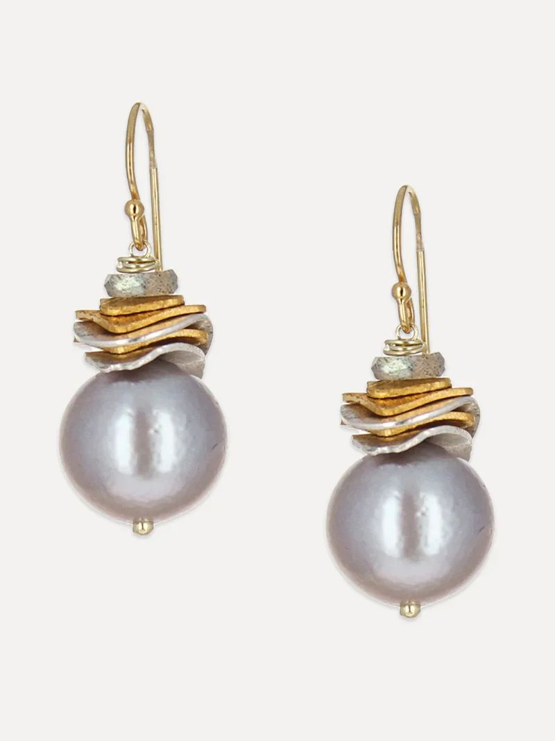 Rio Signature Earrings - Grey Pearl - Image 2