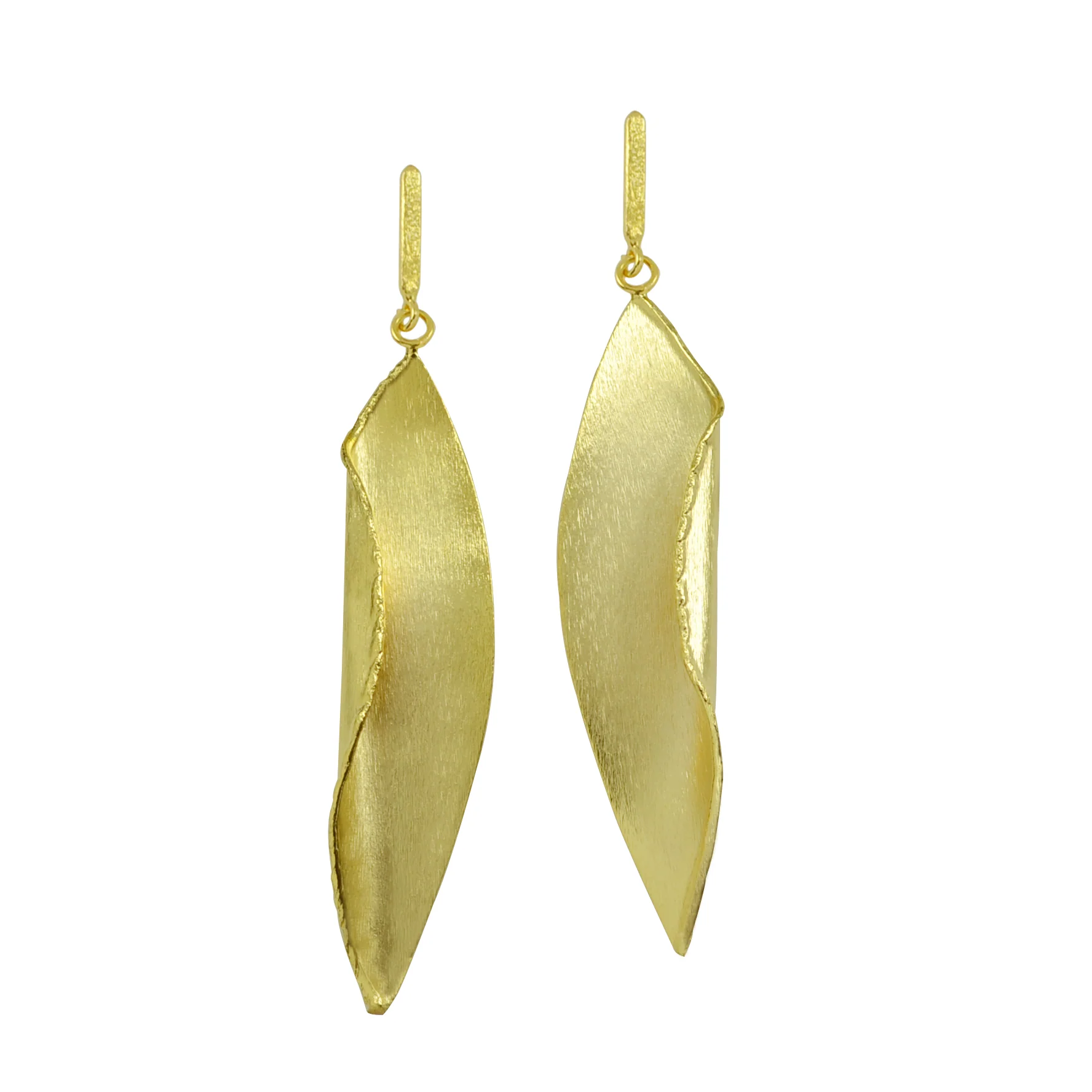 Satin Leaf Dangle Earrings