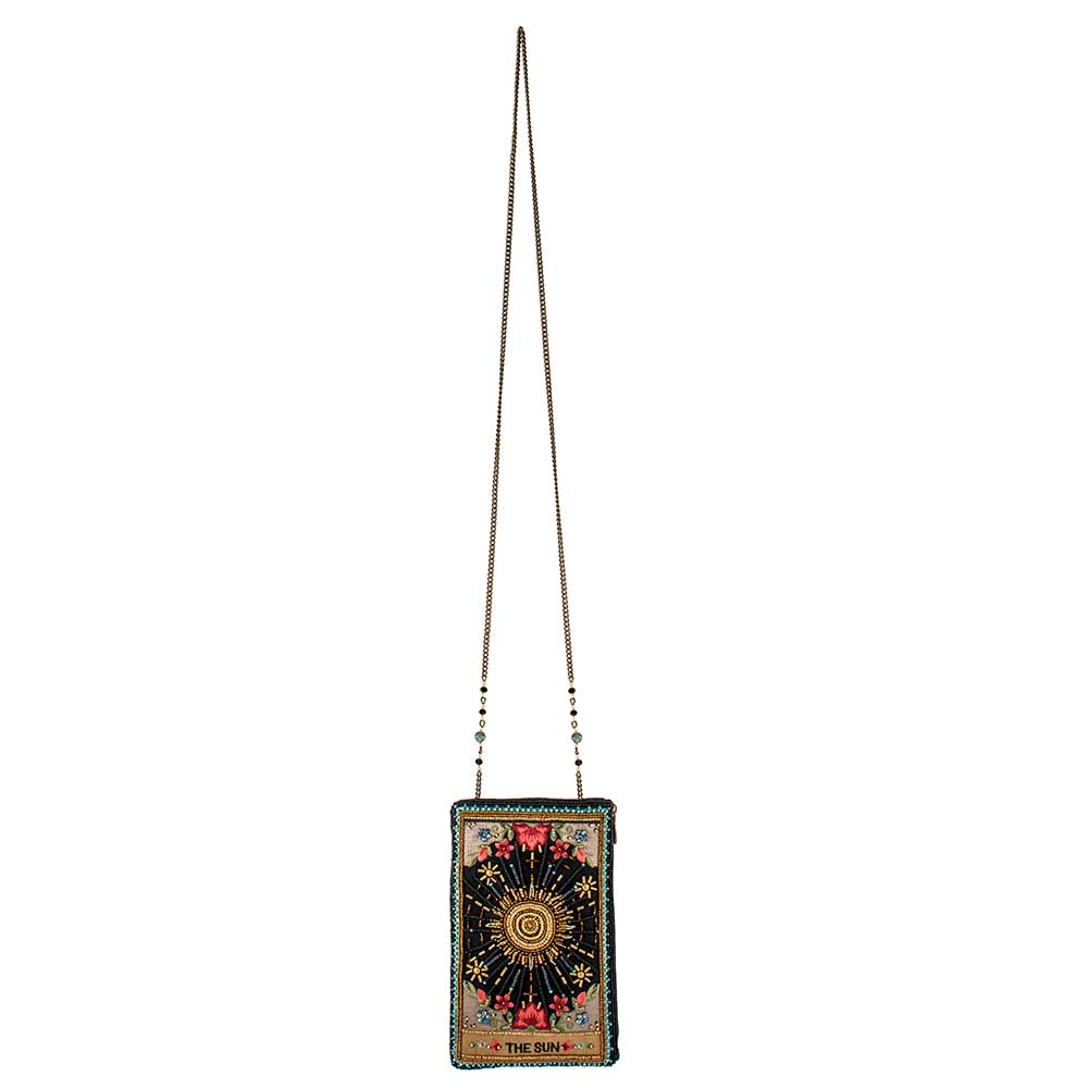 Shine On Beaded Sun Theme with Flowers Crossbody Phone Bag - Image 6