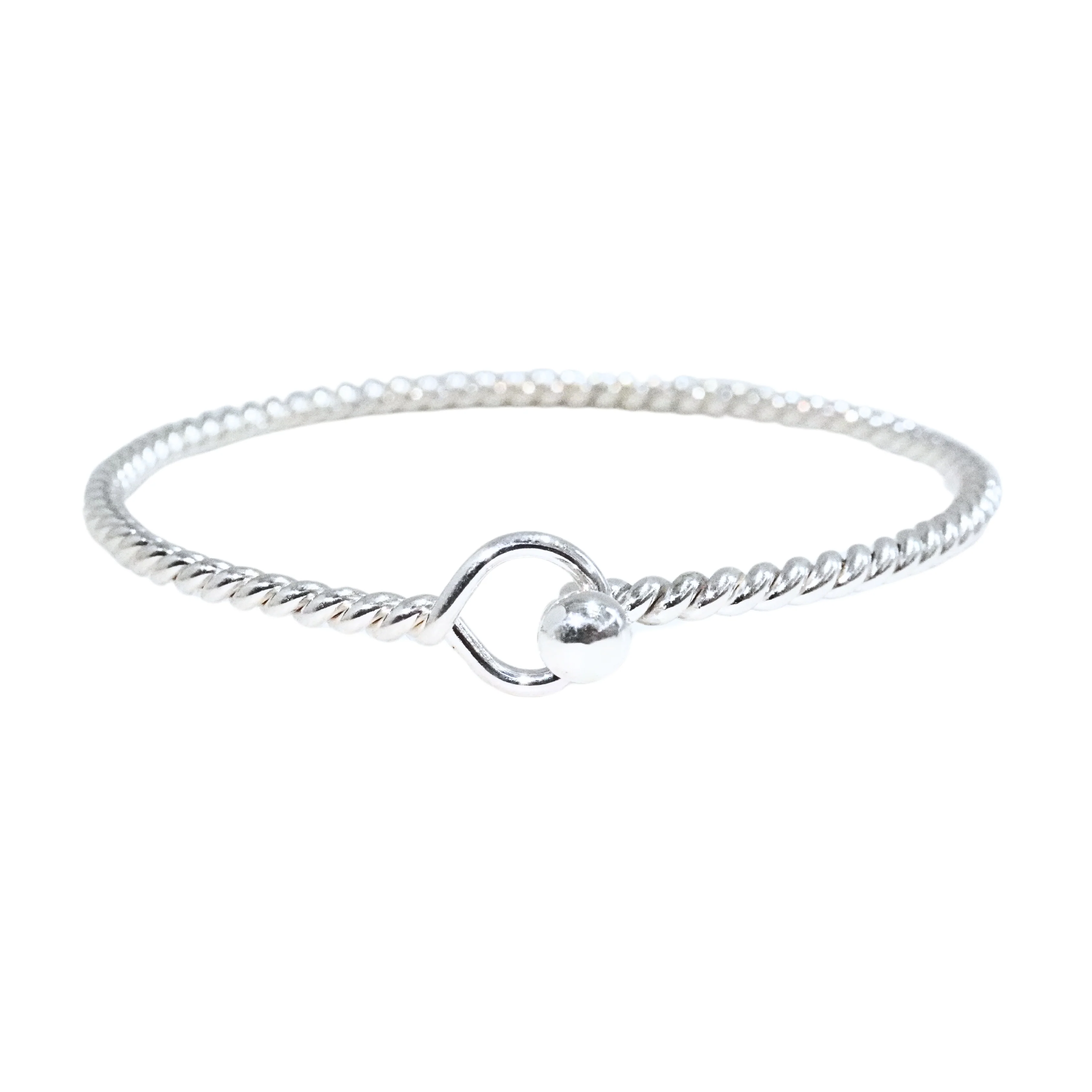 Skinny Twist Bracelet - Silver