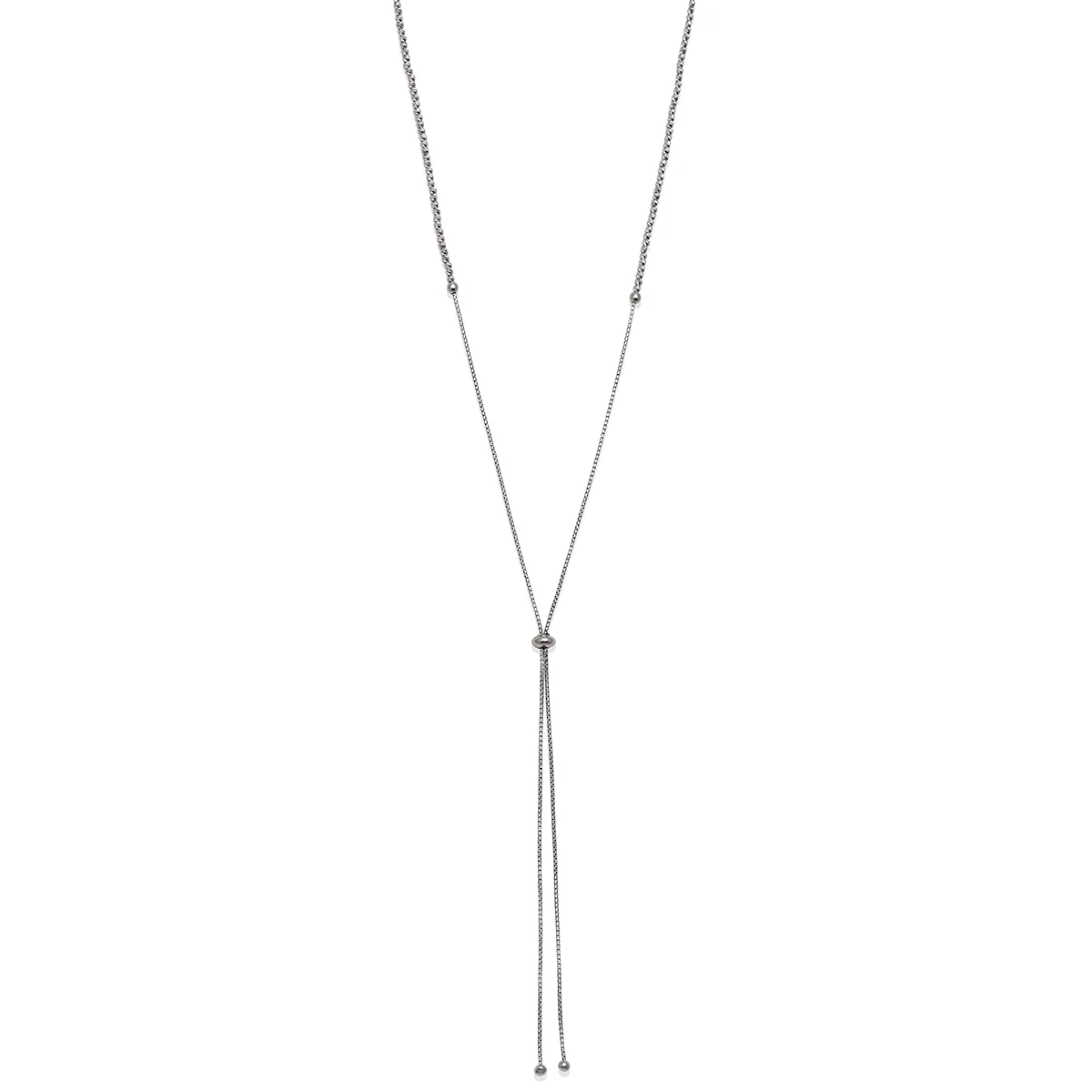 Slash Adjustable Necklace - Silver