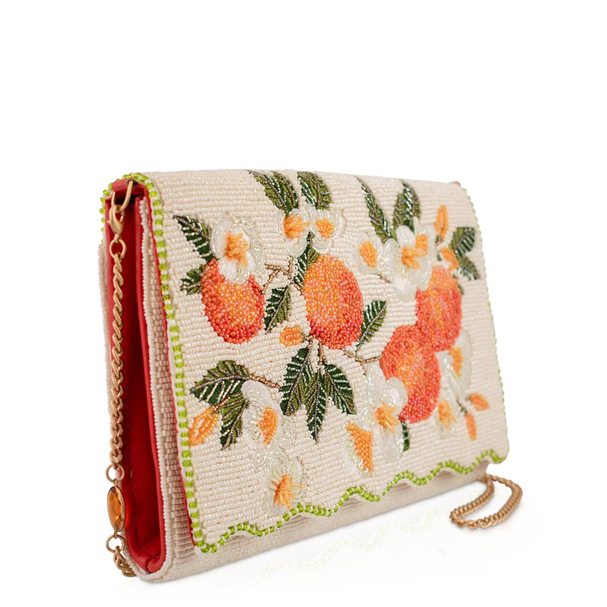 Sun Kissed Orange Fruit Beaded Crossbody Handbag - Image 2