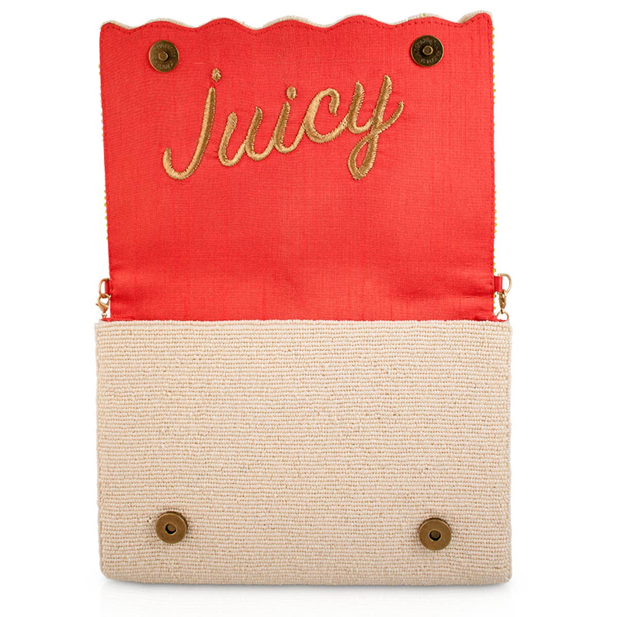 Sun Kissed Orange Fruit Beaded Crossbody Handbag - Image 3