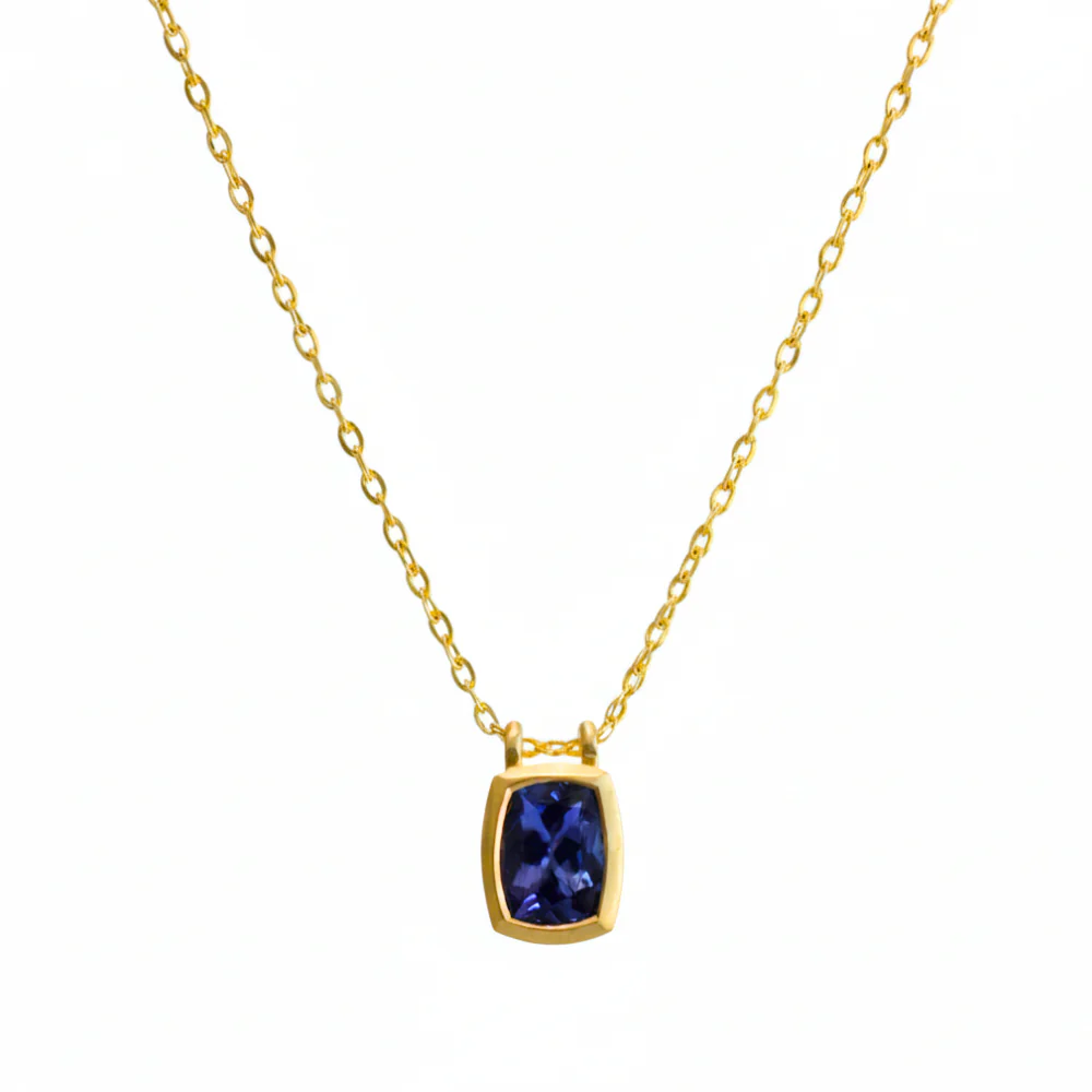 Tanzanite Bezel Pendant Necklace - Image 2