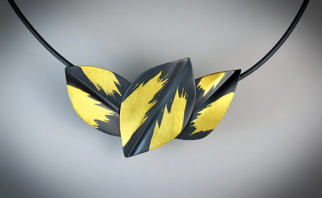 Three Leaf Necklace in Oxidized Silver - Image 2