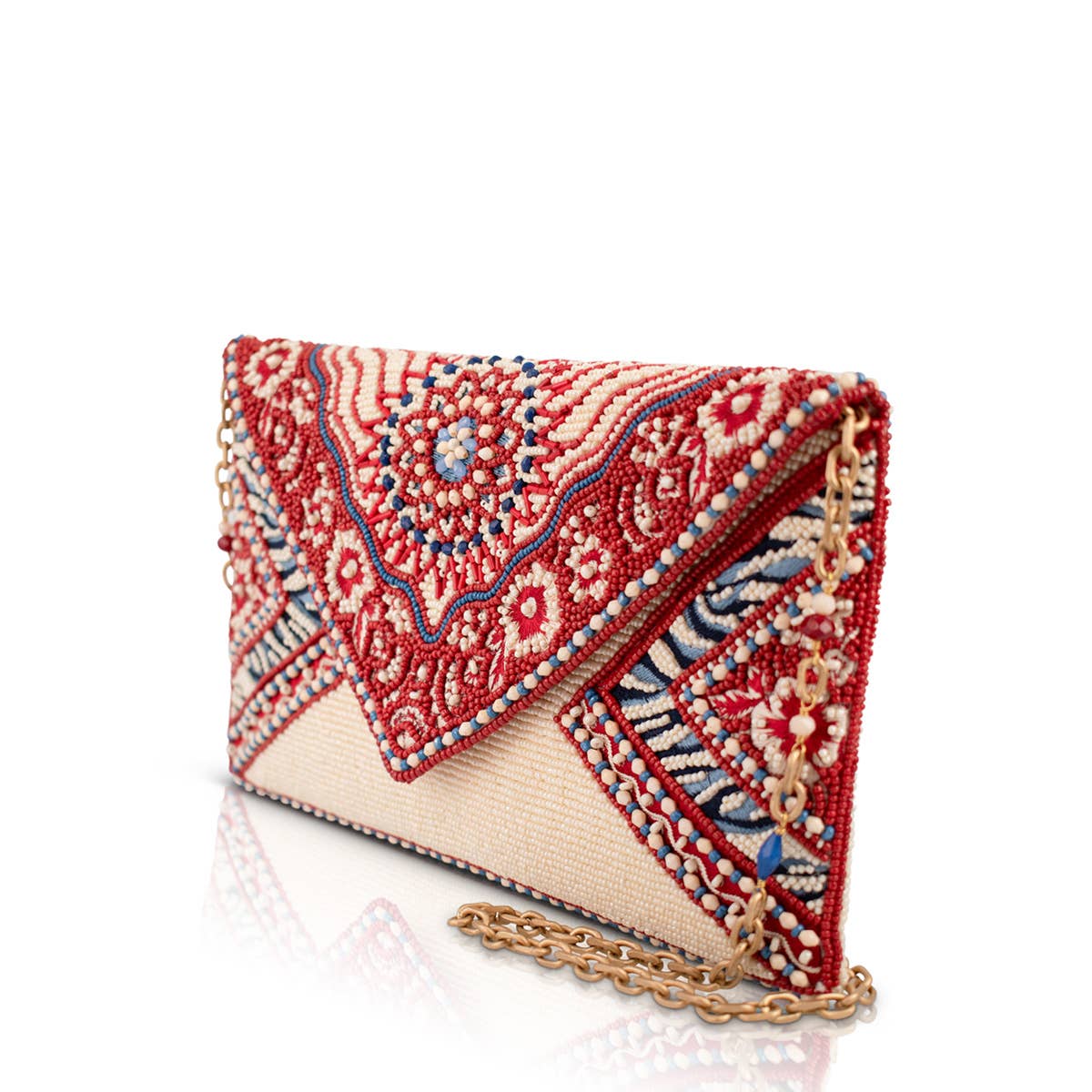 Tied & True Red and Blue Beaded Bandana Inspired Crossbody - Image 2
