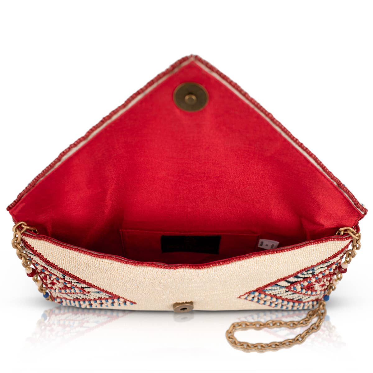 Tied & True Red and Blue Beaded Bandana Inspired Crossbody - Image 3