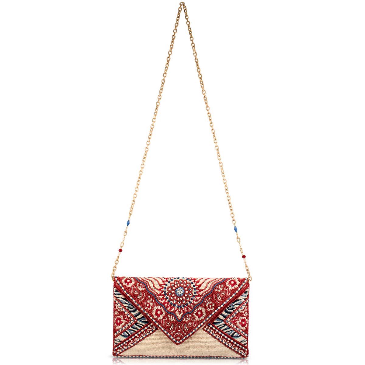Tied & True Red and Blue Beaded Bandana Inspired Crossbody - Image 5
