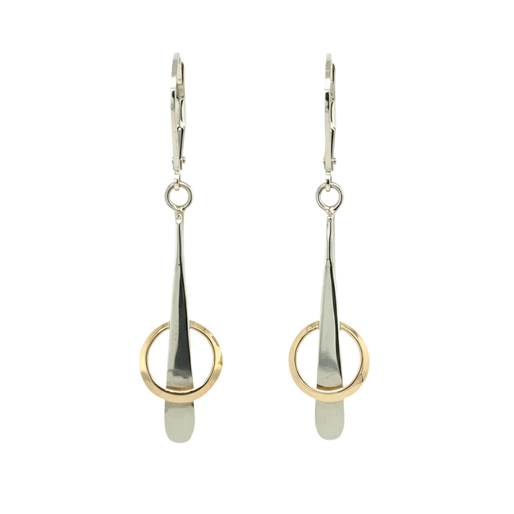 Trapped Circle Leverback Earrings