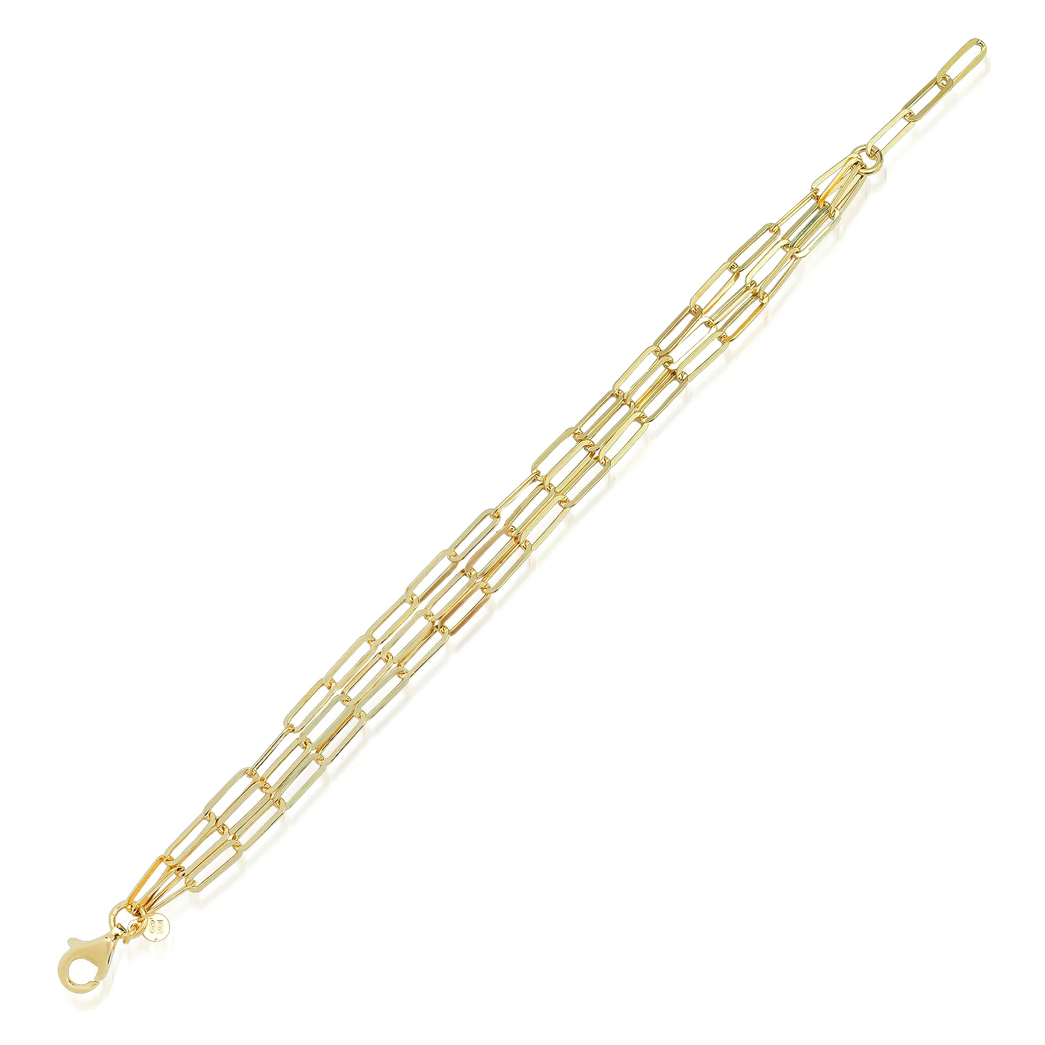 Triple Paperclip Bracelet - Gold