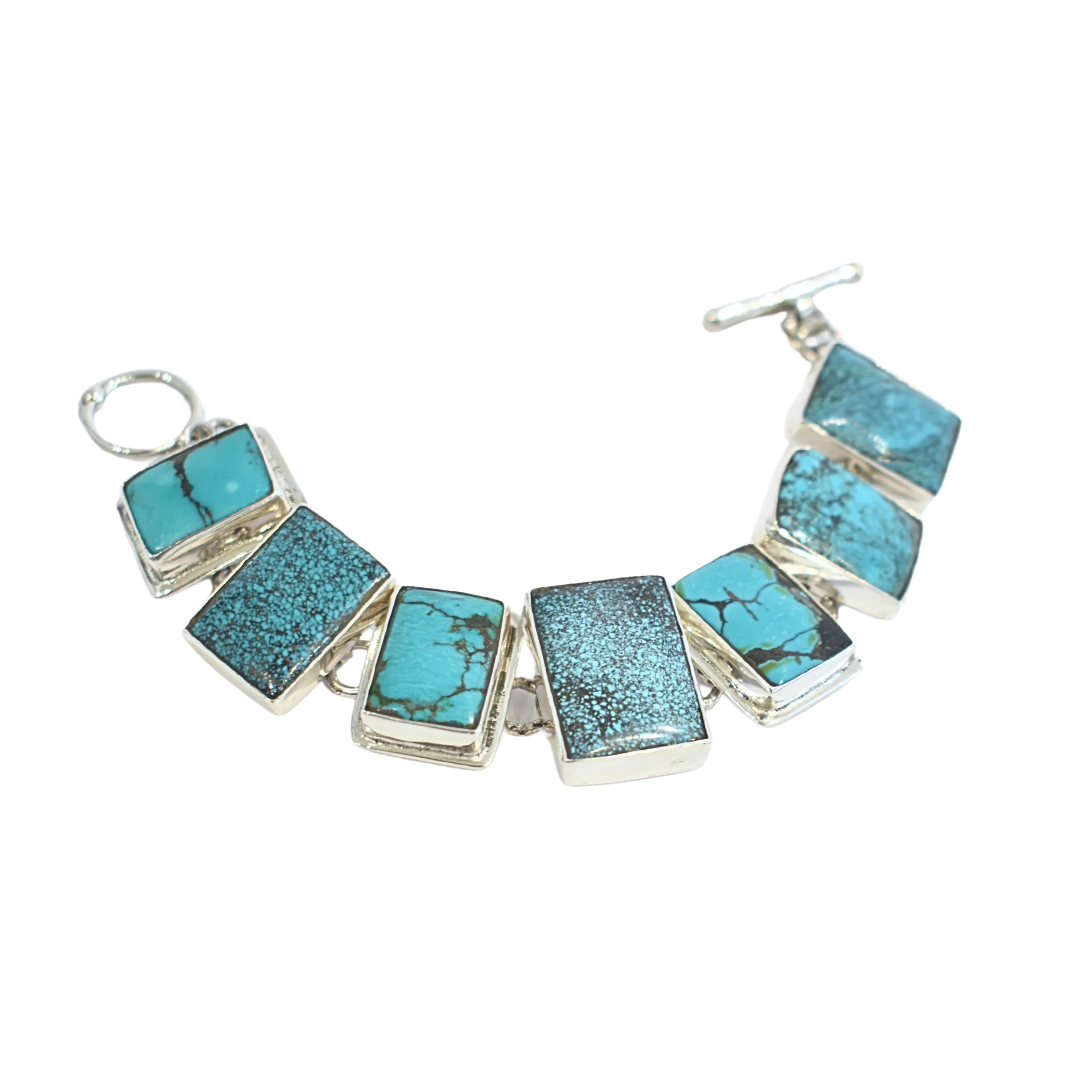 Turquoise Rectangular Links Bracelet