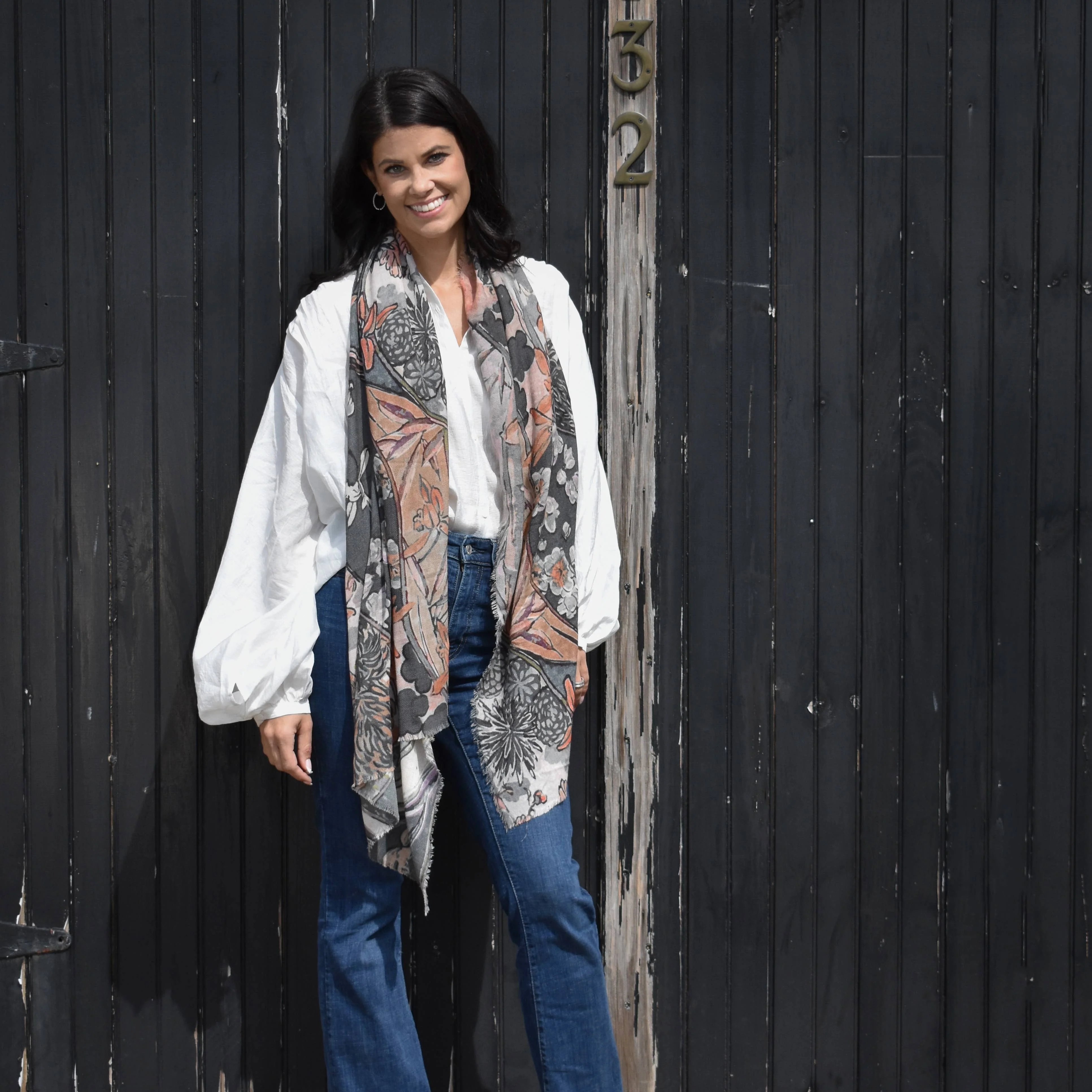 Tyvinia Floral Swirl Scarf - Image 6