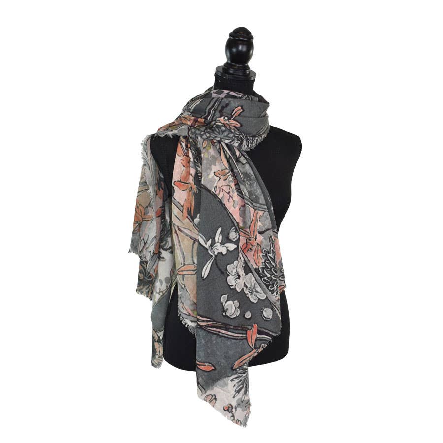 Tyvinia Floral Swirl Scarf - Image 7
