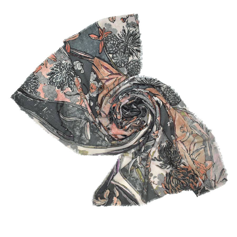 Tyvinia Floral Swirl Scarf - Image 8