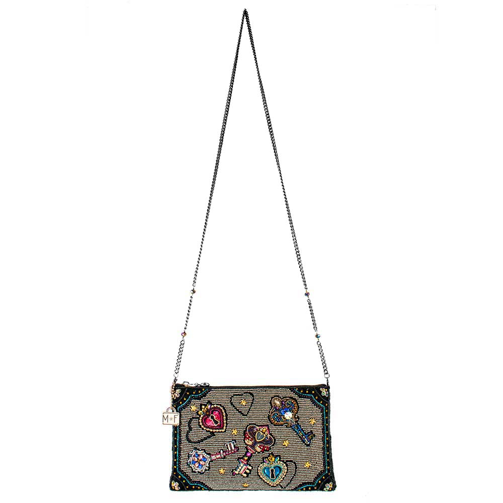 Unlocked Magic Beaded Keys & Hearts Mini Crossbody Handbag - Image 8