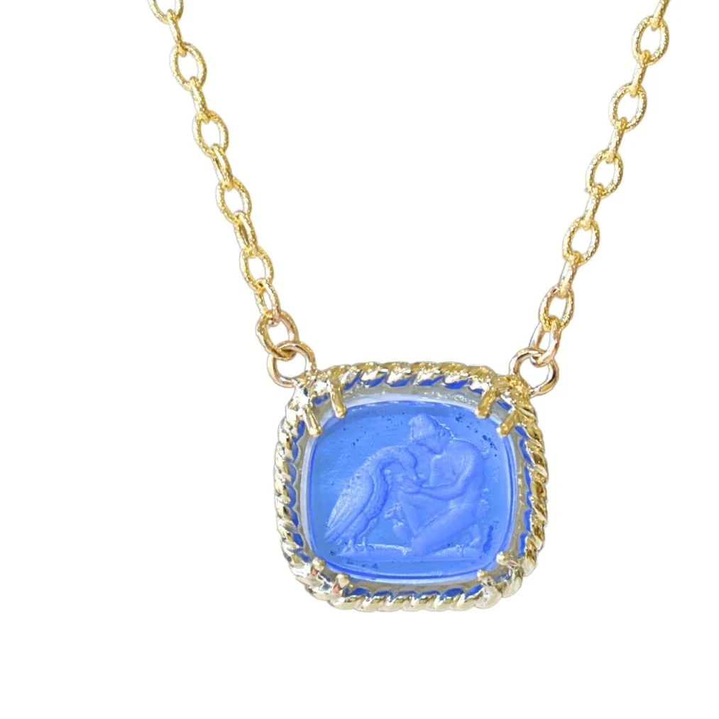 Venetian Glass Ganymede Necklace - Cobalt Blue