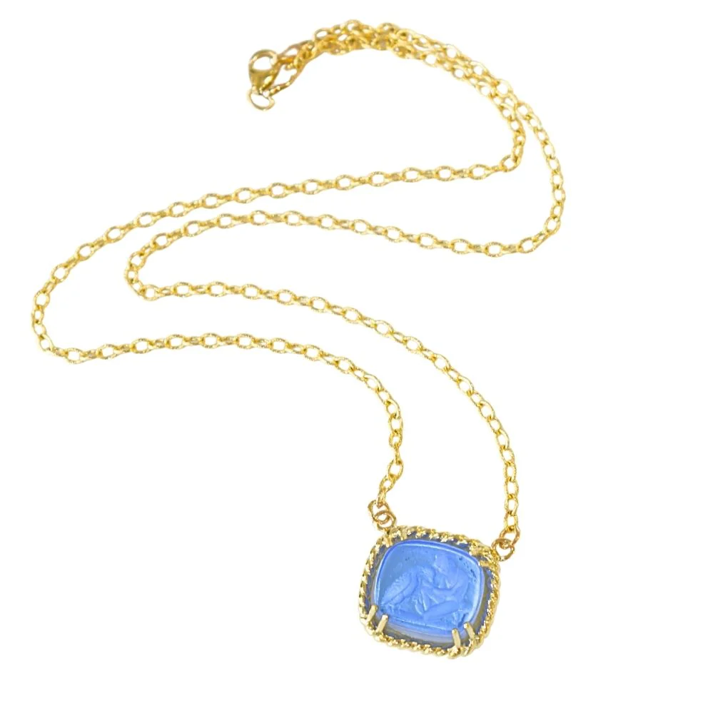 Venetian Glass Ganymede Necklace - Cobalt Blue - Image 2