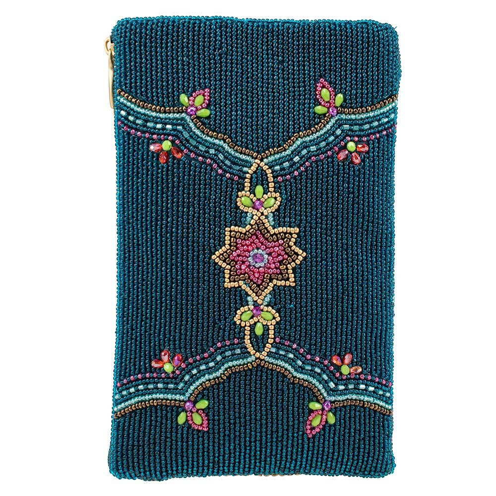 Venice Beaded Multi-Color Mosiac Crossbody Phone Bag - Image 3