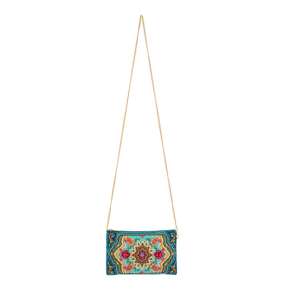 Venice Beaded Multi-Color Mosiac Crossbody Phone Bag - Image 8