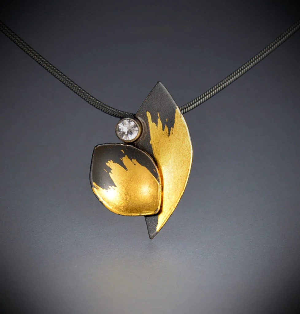 White Sapphire Leaf Necklace - Image 2