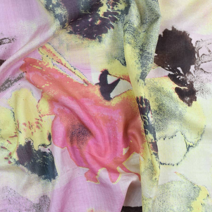 Yelena Handmade Abstract Floral Silk Scarf - Image 3