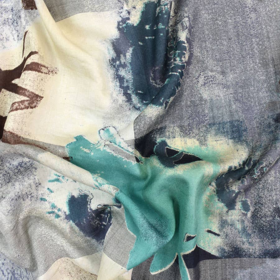 Yelena Handmade Abstract Floral Silk Scarf - Image 6