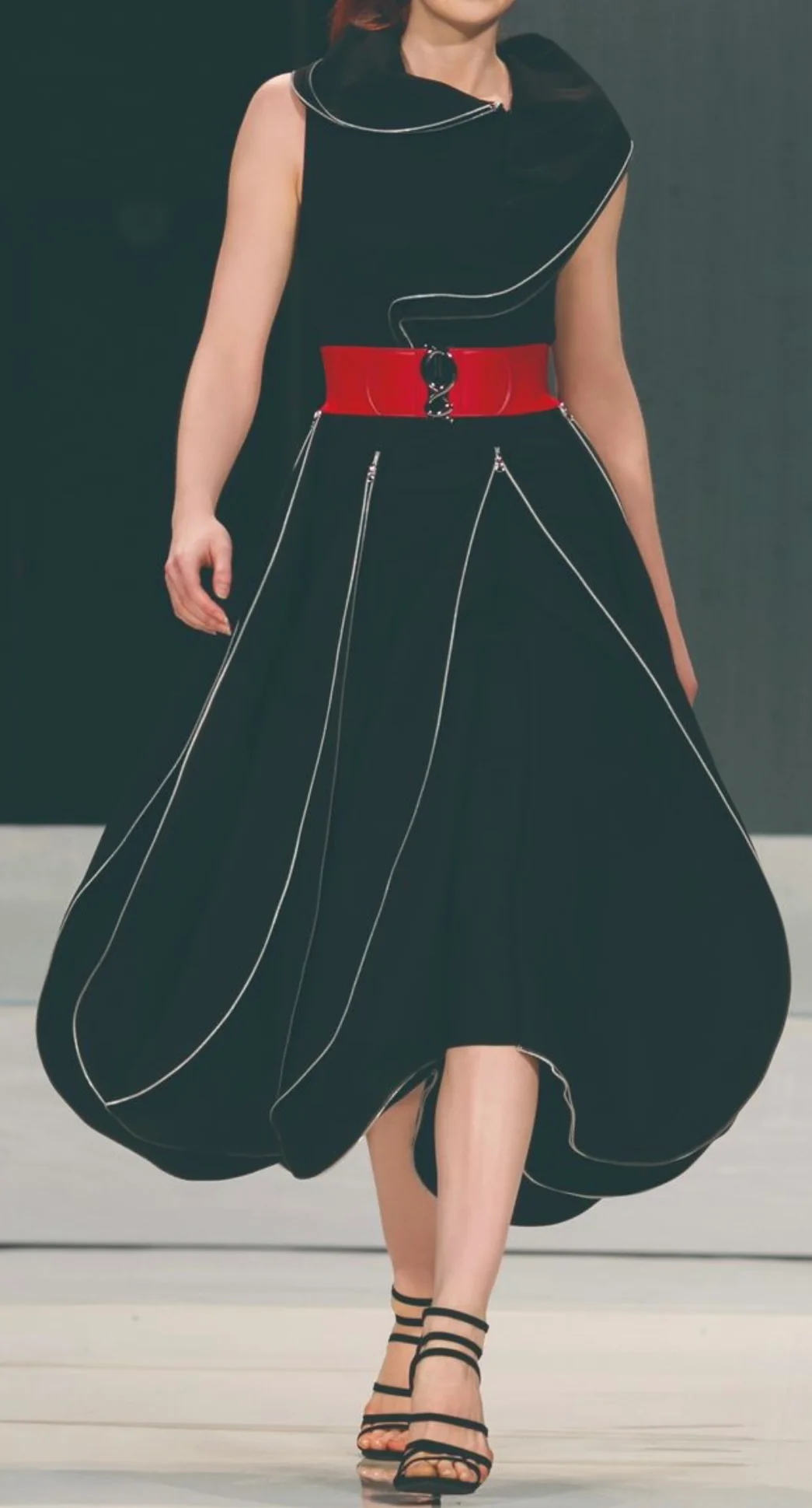 Zipper Lily Dress - Black - Image 2